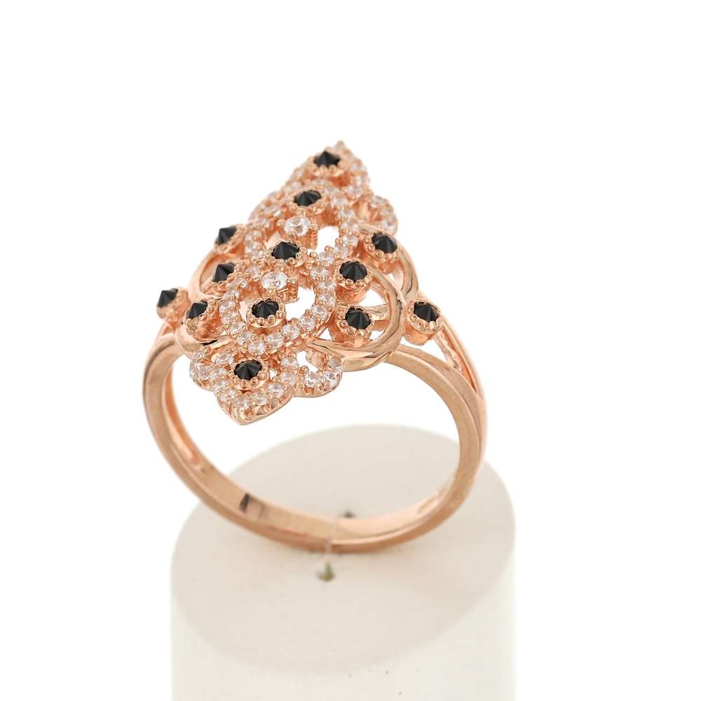 Bague argent 925 rose zirconia - vue 2