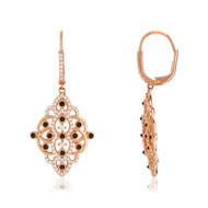 Boucles d'oreilles argent 925 rose zirconia