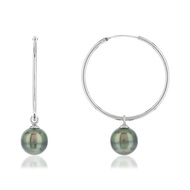 Créoles argent 925 perle de culture de tahiti