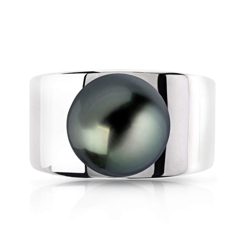 Bague argent 925 perle de culture de Tahiti - vue 3
