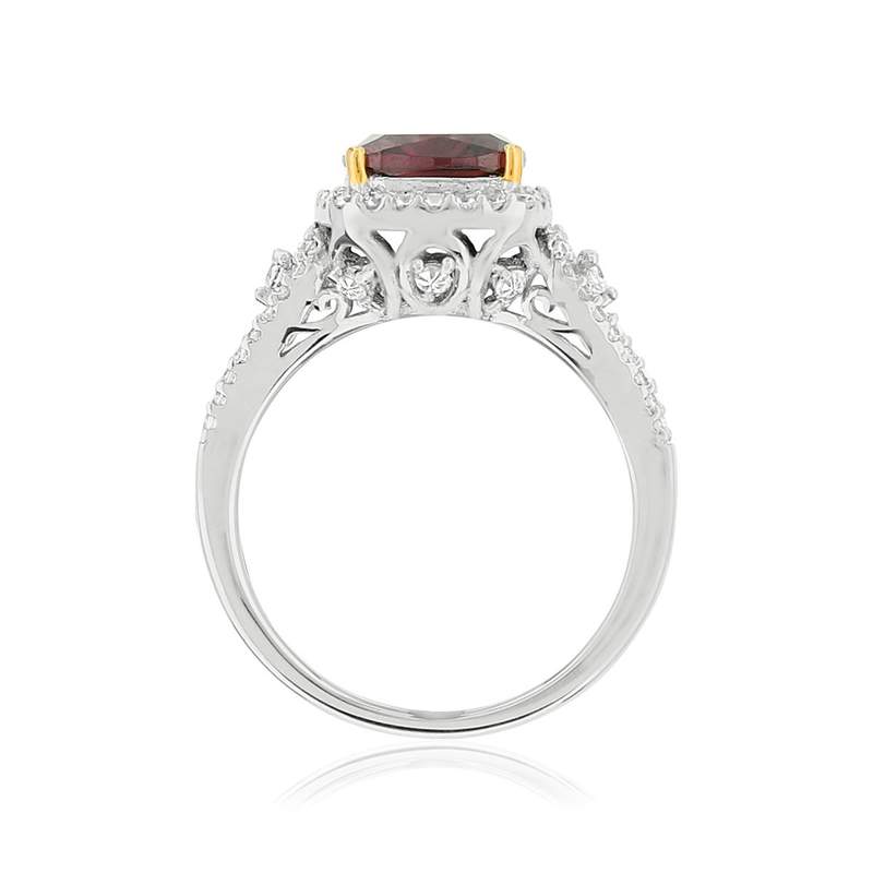 Bague argent 925 zirconia violet et blancs - vue 2