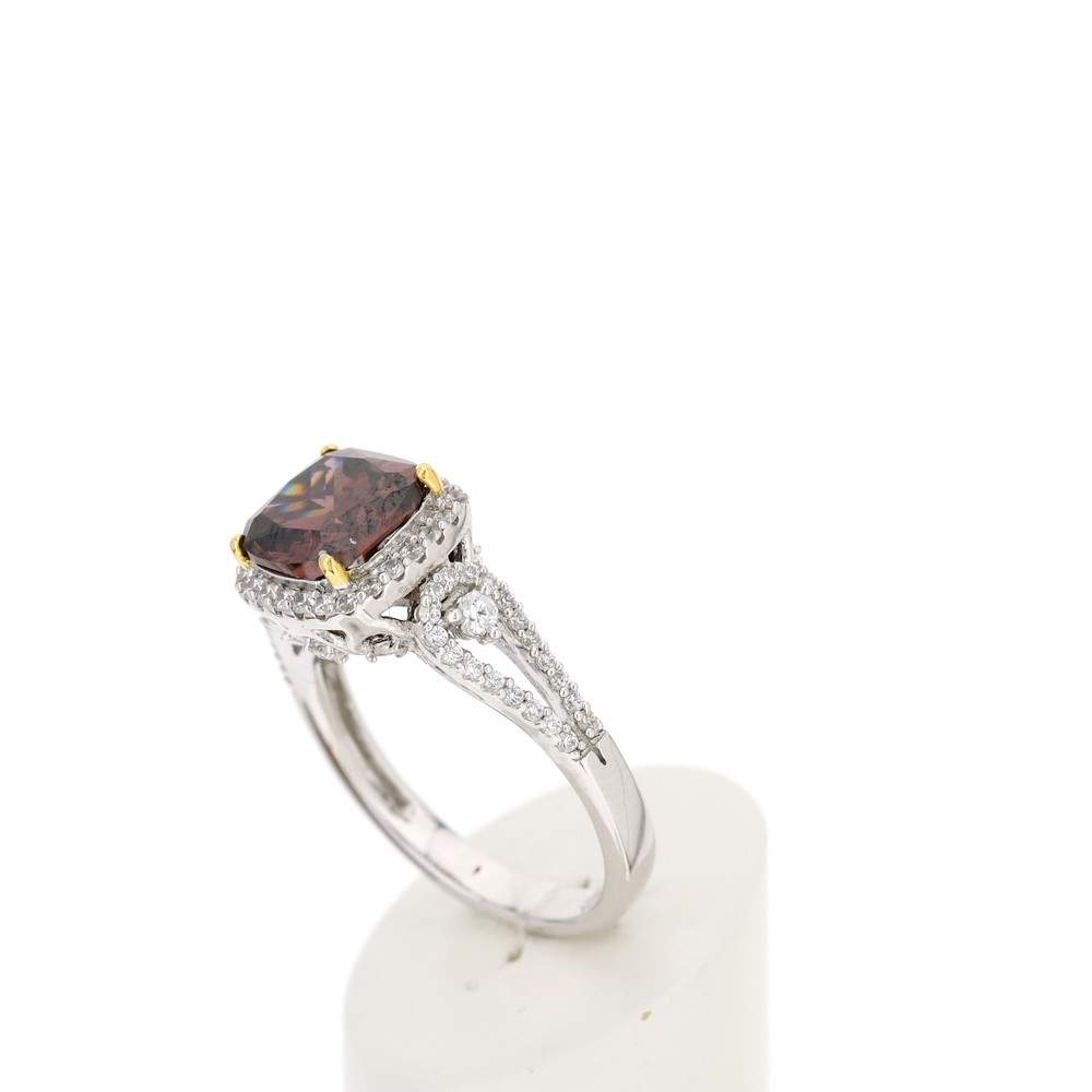 Bague argent 925 zirconia violet et blancs - vue 4