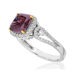 Bague argent 925 zirconia violet et blancs - vue D1