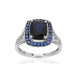 Bague argent 925 pierre imitation zirconias - vue 1