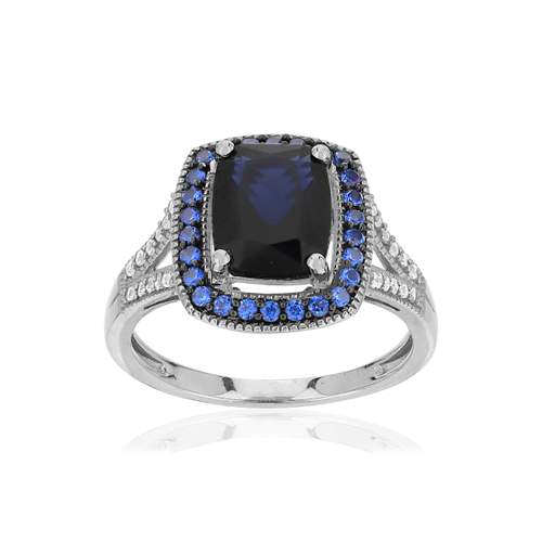 Bague argent 925 pierre imitation zirconias