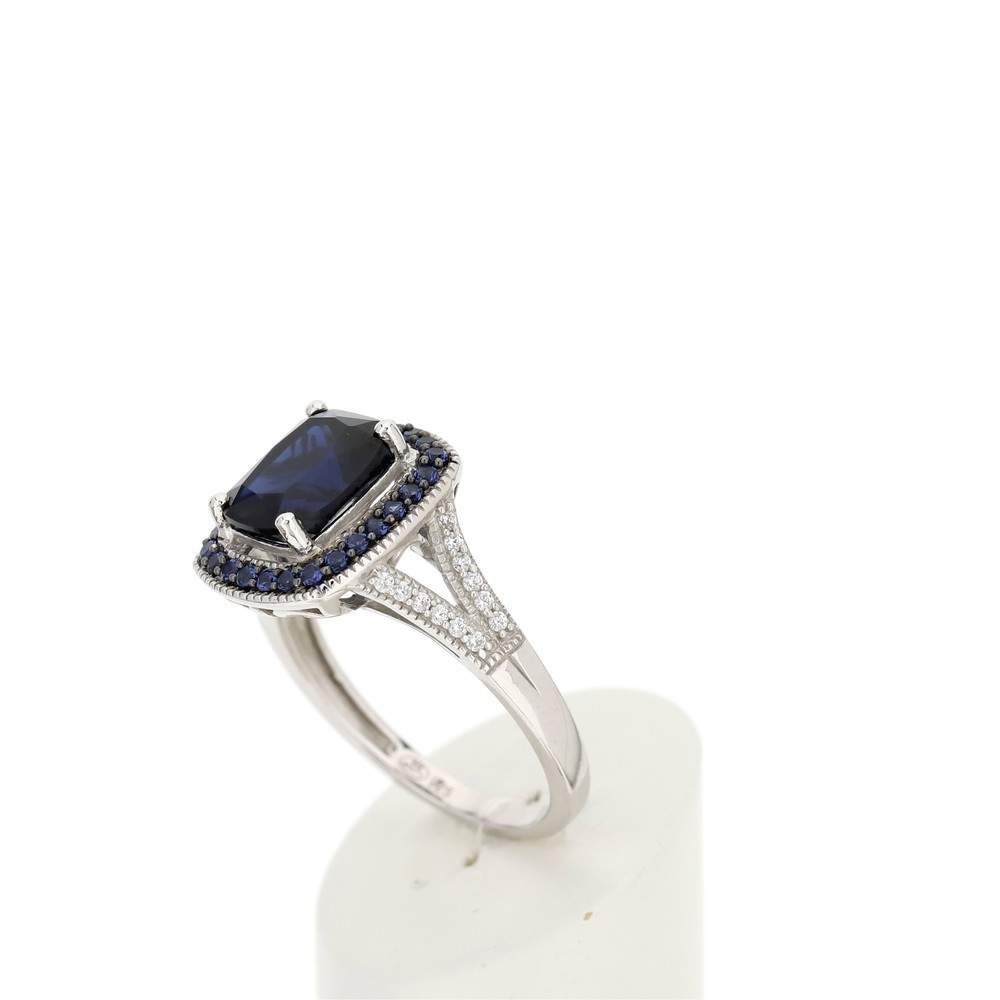 Bague argent 925 pierre imitation zirconias - vue 4