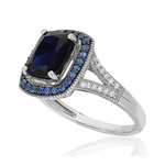 Bague argent 925 pierre imitation zirconias - vue D1