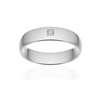 Alliance or 375 blanc poli ruban confort 5,5mm diamant princesse - vue V1