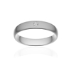 Alliance or 375 blanc brossé ruban confort 4,5mm diamant princesse - vue V1