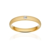 Alliance or 375 jaune sablé ruban confort 3,5mm diamant brillant - vue V1