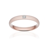 Alliance or 375 rose sablé ruban confort 3,5mm diamant princesse - vue V1
