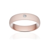 Alliance or 375 rose sablé ruban confort 5,5mm diamant brillant - vue V1