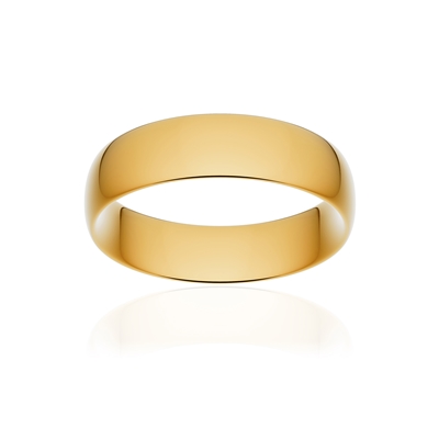 Alliance or 375 jaune poli demi-jonc confort 6mm
