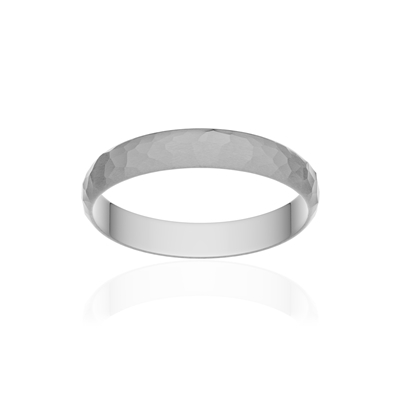 Alliance or 375 blanc martelé ruban 3,5mm - vue 1