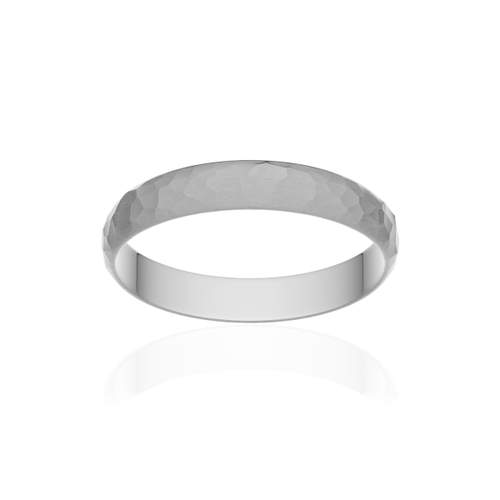 Alliance or 375 blanc martelé ruban 3,5mm