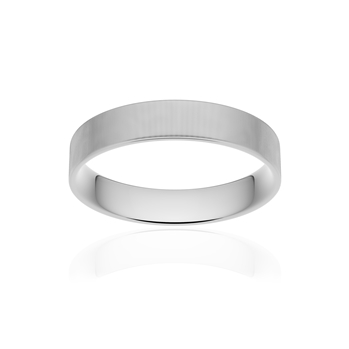 Alliance or 375 blanc mat ruban plat confort 4mm