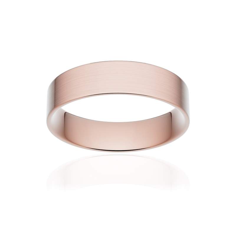 Alliance or 375 rose brossé ruban plat confort 5mm - vue 1