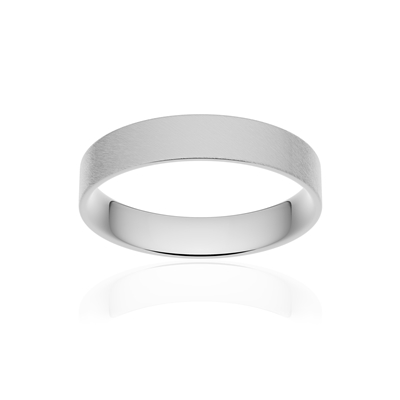 Alliance or 375 blanc givré ruban plat confort 4mm