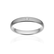 Alliance palladium 950 brossé ruban confort 3,5 mm diamant princesse