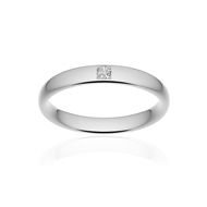 Alliance palladium 950 poli ruban confort 3,5 mm diamant princesse