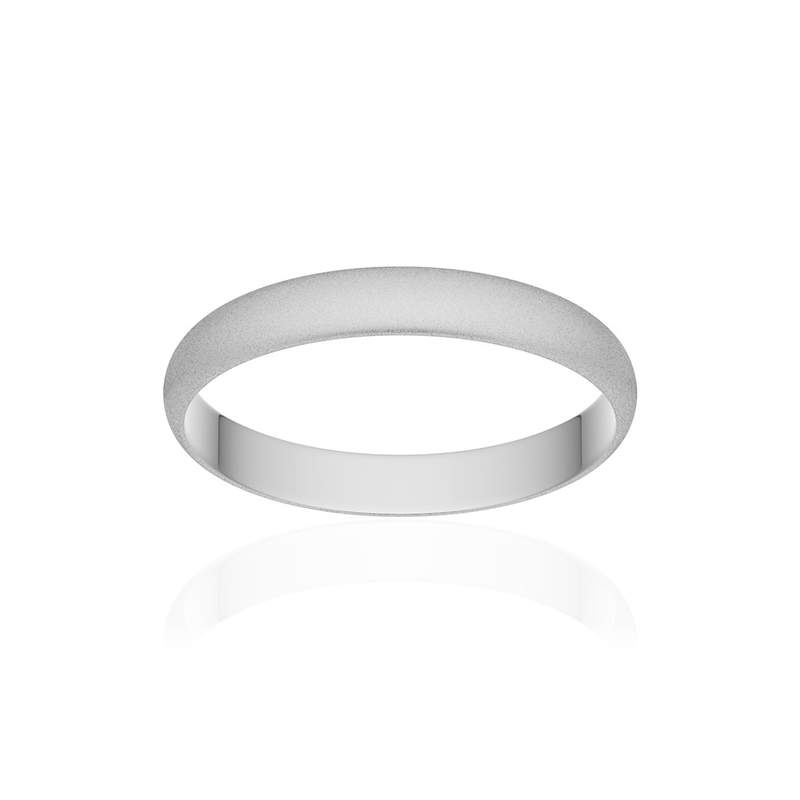 Alliance or 750 blanc sablé ruban 3mm - vue 1