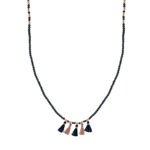Sautoir fantaisie perles imitation 84 cm