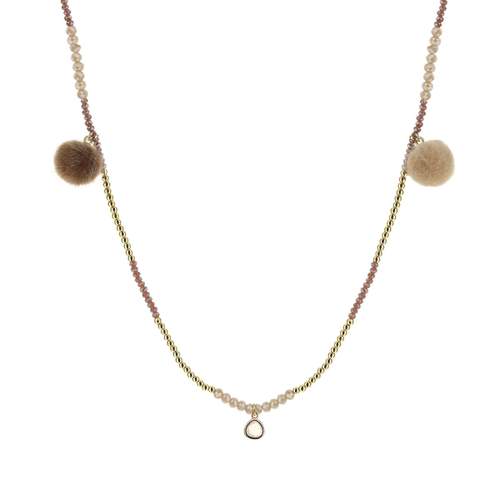 Sautoir fantaisie perles imitation 52 cm