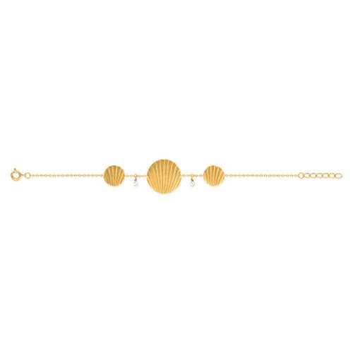Bracelet doré perles imitation 16 à 18 cm