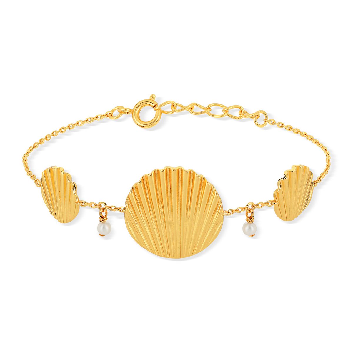 Bracelet doré perles imitation 16 à 18 cm - vue 2