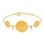 Bracelet doré perles imitation 16 à 18 cm - vue 2