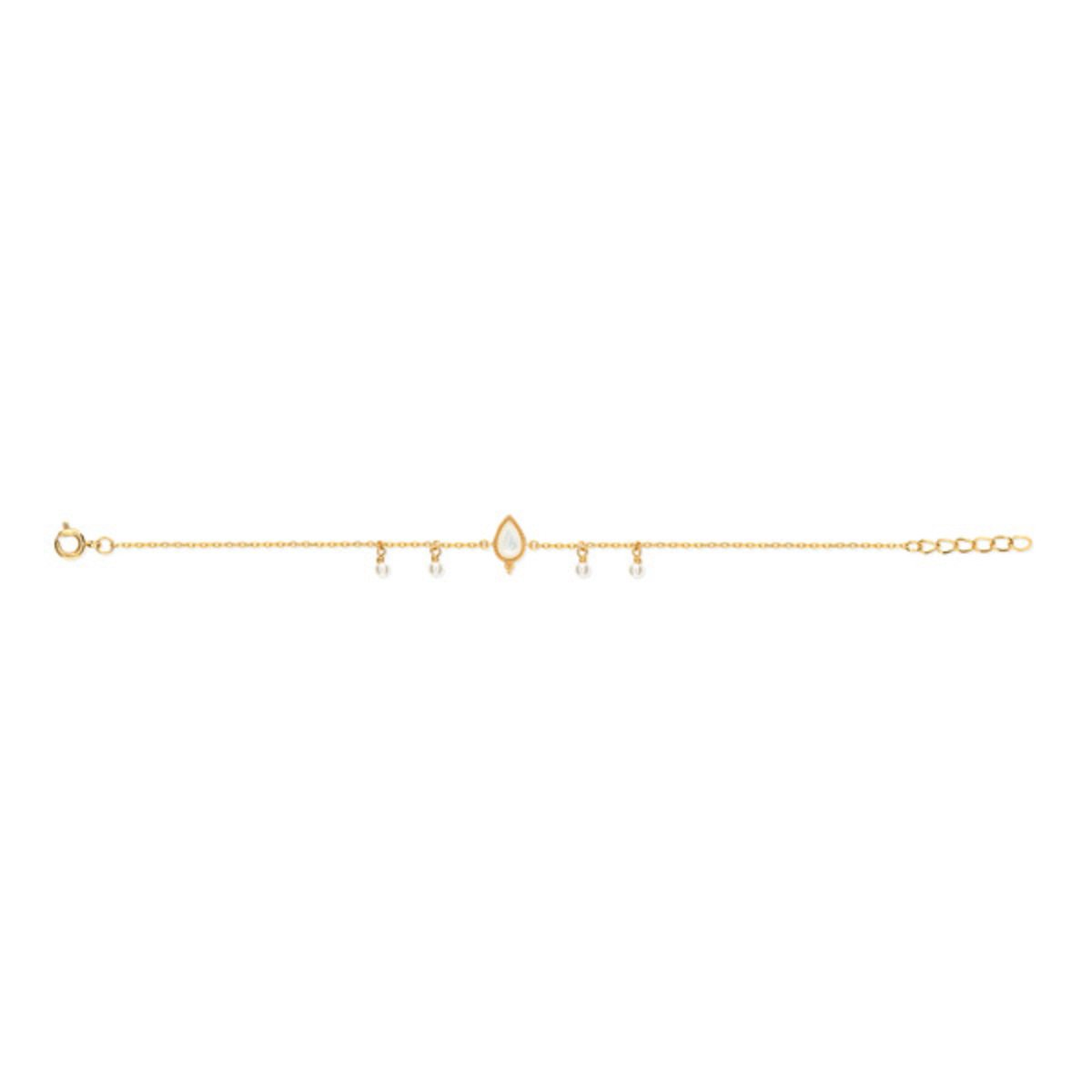 Bracelet doré nacre perles 16 à 19 cm