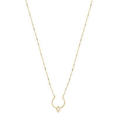 Imitation mother-of-pearl gold necklace 45 cm
