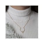 Collier doré nacre d'imitation 45 cm - vue porté 2