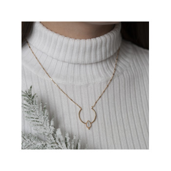 Collier doré nacre d'imitation 45 cm