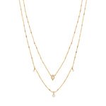 Collier doré nacre perles 40 à 43 cm - vue 1