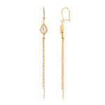 Boucles d'oreilles dorées nacres d'imitation - vue 1