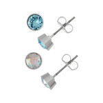 Lot boucles d'oreilles fantaisie cristal - vue 1