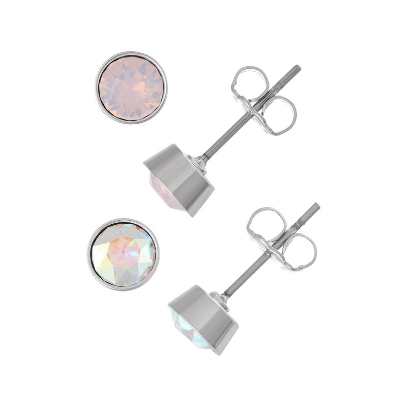 Lot boucles d'oreilles fantaisie cristal - vue 1