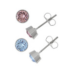 Lot boucles d'oreilles fantaisie cristal - vue 1