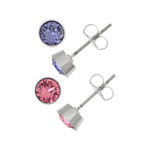 Lot boucles d'oreilles fantaisie cristal - vue 1