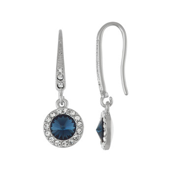 Boucles d'oreilles métal argenté pendants fantaisie cristal