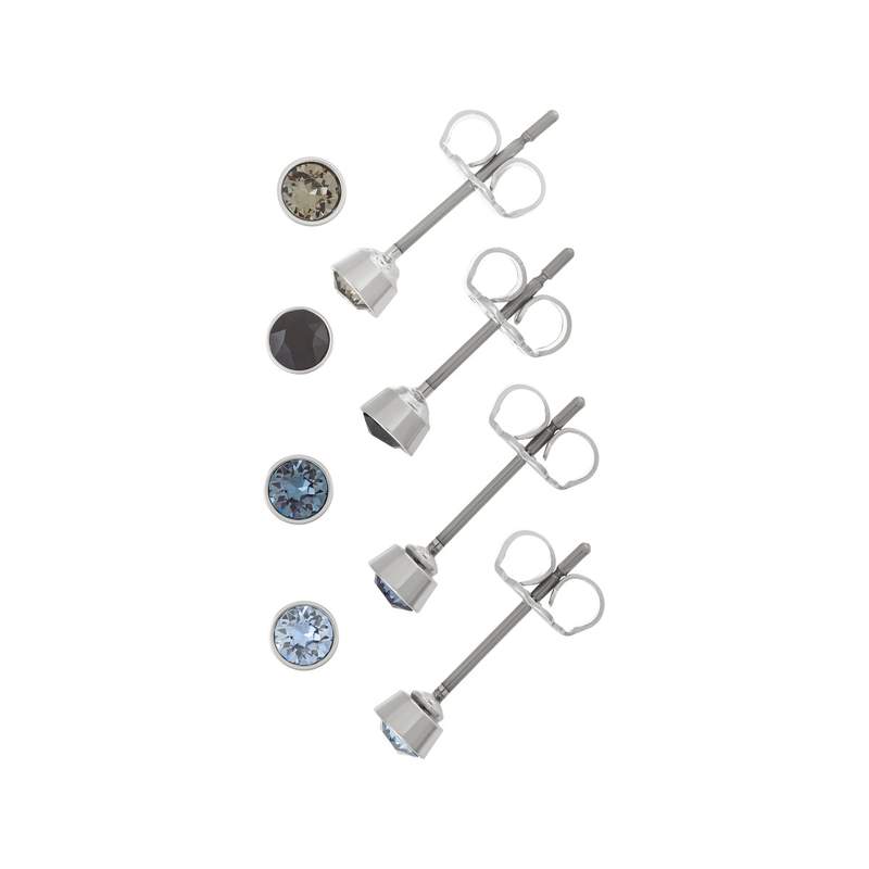 Lot boucles d'oreilles fantaisie cristal - vue 1