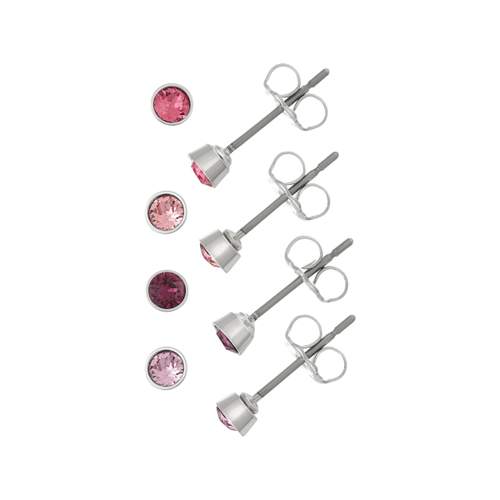 Lot boucles d'oreilles fantaisie cristal rose