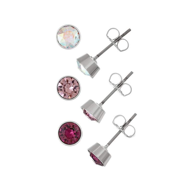Lot boucles d'oreilles fantaisie cristal - vue 1