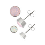Lot boucles d'oreilles fantaisie cristal - vue 1