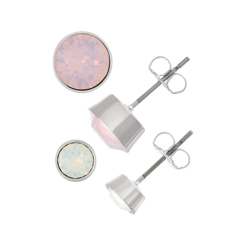 Lot boucles d'oreilles fantaisie cristal - vue 1