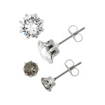 Lot boucles d'oreilles fantaisie cristal - vue 1