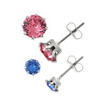 Lot boucles d'oreilles fantaisie cristal - vue 1