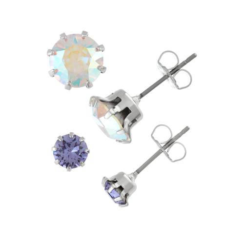 Lot boucles d'oreilles fantaisie cristal