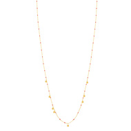 Collier doré pampilles résine rouge 42 cm